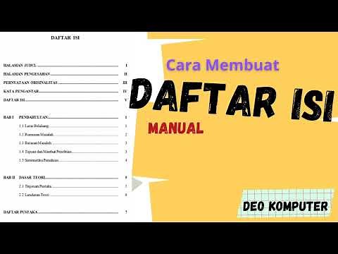 Cara Membuat DAFTAR ISI Manual