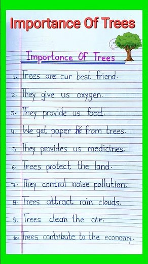 10 line Essay on Importance of Trees/ Essay writing on Importance of Trees/ Paragraph Trees #shorts