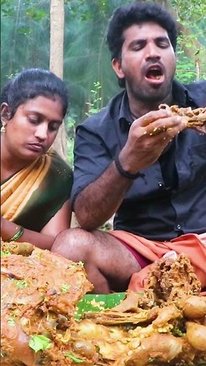 Full Goat Cooking and Eating in village style