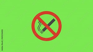 no smoking sign. Motion Graphic video template.