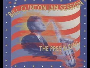 BILL CLINTON plays saxophone at a 1994 Prague JAM SESSION