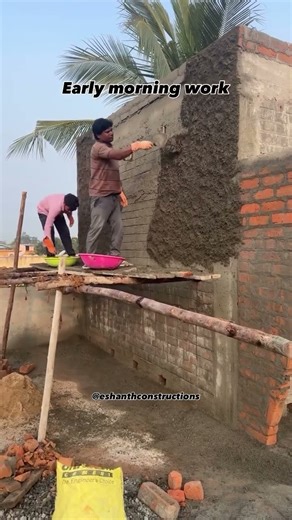 Have you seen plastering work? ✅ #eshanthconstructions #home #construction #redhills #chennai 🏡