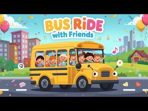 Bus Ride with Friends 🚌🎶 | Fun Kids Cartoon Song | Nursery Rhymes & Learning Video