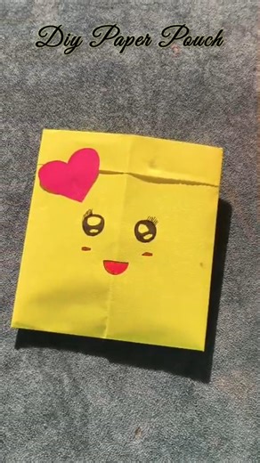 Easy Paper Pouch😻💛 #diy #craft #papercraft #shorts #viralvideo #pouch #cute