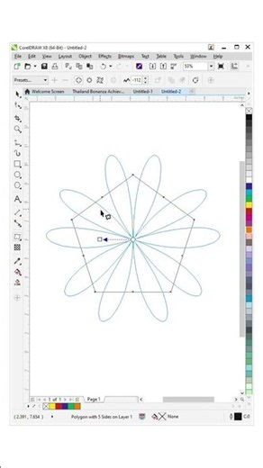 Coreldraw polygon tool star design #shortvideo #design #art #computerzone #logo