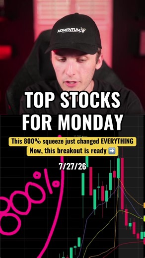 TOP 3 STOCKS FOR MONDAY 7/27/26 TRADING DAY WATCHLIST Friday, multiple stocks squeezed BIG triggering what could be the next hot cycle in the market - are you ready? Want my full watchlist and to watch these trades and others in real-time? Claim your 7 day free trial! What stocks are you looking to trade tomorrow? #howtotrade #daytrading #investing #stockstowatch #momentum