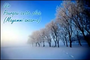 Pourquoi cette pluie ? Idir Tant de pluie tout à coup sur nos fronts Sur nos champs, nos maisons Un déluge ici, l'orage en cette saison Quelle en est la raison? Est-ce pour noyer tous nos parjures Ou laver nos blessures? Est-ce pour des moissons, des terreaux plus fertiles? Est-ce pour les détruire? Pourquoi cette pluie, pourquoi? Est-ce un message, est-ce un cri du ciel? J'ai froid mon pays, j'ai froid As-tu perdu les rayons de ton soleil? Pourquoi cette pluie, pourquoi? Est-ce un bienfait, est