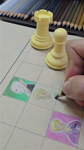 Drawing Draco Malfoy BUT on a ChessBoard!#shorts #harrypotter #dracomalfoy #fanart