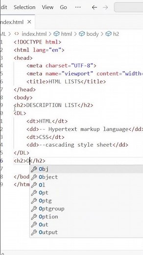 HTML Basics - #7 Description Lists & Custom Ordered Lists in HTML | HTML demo