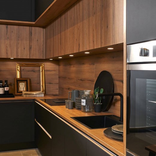 1.3K views | Imagine a kitchen where black and warm volcanic oak come...