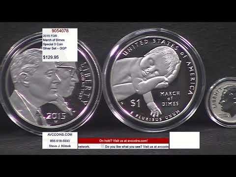 2015 FDR - March of Dimes Special 3 Coin Silver Set - OGP