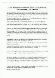 Child Development Associate Practice Questions with Correct Answers 100 Verified726