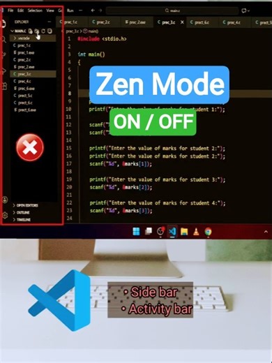 How to Toggle Zen Mode in VS Code for Better Focus ! #ZenMode
