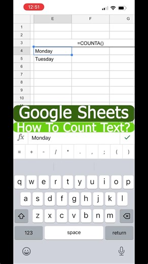 How to COUNT Text in Google Sheets?