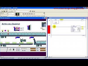 Simulador línea de botellas con Logix Pro - Llenado de botellas de diferente tamaño