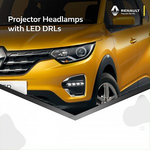 The #RenaultTRIBER’s attractive styling is accentuated by its stylish Projector Headlamps with LED DRLs. | Renault