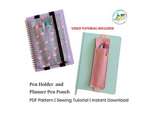 Stationery Organizer Pen Pouch for Notebooks Pattern, Video Tutorial Sewing Patterns - Etsy