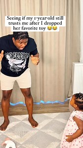 When you drop your toddler’s favorite toy and it’s a trust fall challenge 😂😂 | Big T and Small t Family