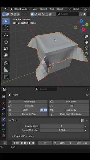 🔥 Cloth Animation in Blender – Easy Tutorial in 60 Seconds! 💨 #3danimation #blender#blenderanimation