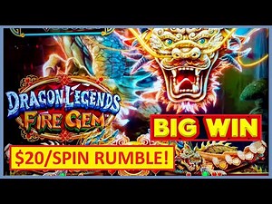 $20/SPIN RUMBLE, WOW!! Dragon Legends Fire Gem Slot at the Casino!