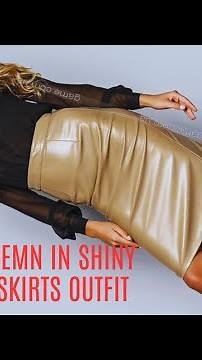 Mature Women Looking Modern In Shiny Leather Skirts Outfit| How To Style Leather Skirts Outfit