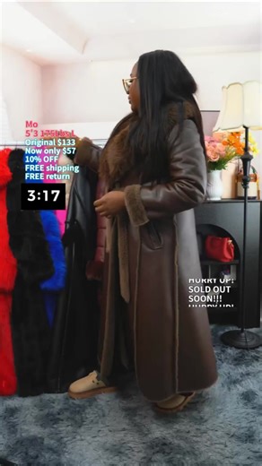 [Plus Size]Women's Faux Fur Coat, Comfortable Casual Party Jacket, Fashion Luxury Trendy Fall Winter, Soft Long Sleeve Pocket Medium Length