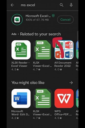 how to download MS Excel in mobile