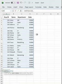 “No More Manual Sorting! Use SORT Function in Excel 🧠”