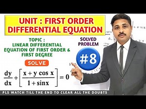 FIRST ORDER DIFFERENTIAL EQUATION | LINEAR DIFFERENTIAL EQUATION WITH CONSTANT COEFFICIENT LECTURE 8