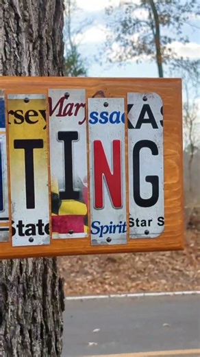 We made a personalized replica license plate strips wooden sign for a customer in the military.