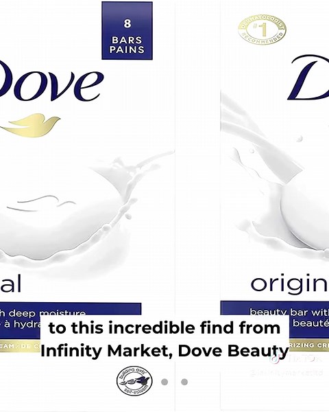 ✨ Get softer, smoother skin with Dove Beauty Bar! 🛁✨ Try it today! 👉 [Shop Now](https://infinitymarket.com/products/dove-beauty-bar-135g-x-8-gentle-cleanser-for-softer-and-smoother-skin-with-1-4-moisturising-cream-white-more-moisturizing-than-bar-soap-135gm-pack-of-9?ref=minta-video-app-NBinawb9i_) #Dove #BeautyBar #Skincare #InfinityMarket