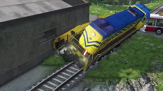 Cars vs Train Tracks 5 #beam #beamng #beamngdrive #beaman #beamngcrash #beamngdrlve #beammer #beamngcrashdrive #beamngcrashes