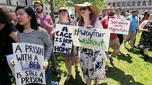 Wayfair employees stage protest