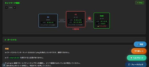 NETCONみたいだな～と思いつつ視覚的に分かりやすいUIが手が込んでいて解説も丁寧、初心者にはよいと思いました。そして手軽にpcapファイルをダウンロードできてWiresharkで詳細確認できるのも素晴らしい・・・応援してます！