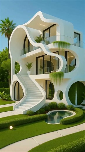 Futuristic Curve House | Stunning 180° Drone Reveal