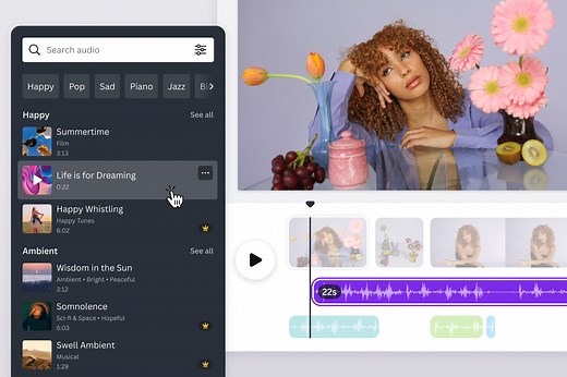 Agregar musica a un video gratis en línea | Canva