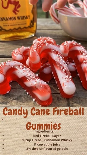 Candy Cane Fireball Gummies | Cakecrafted Recipes