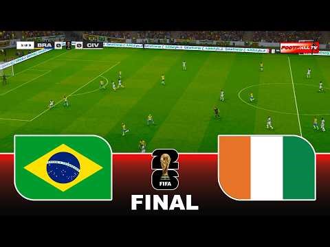 BRAZIL vs COTE D'IVOIRE - FIFA WORLD CUP 2026 FINAL | Full Match All Goals | Pes 21 Gameplay