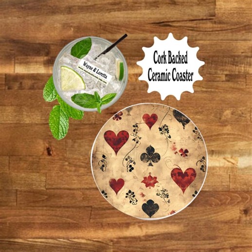 Ceramic Drink Coaster, Antique Playing Cards, Trendy Bar Cart Decor, Beer Mat - Etsy