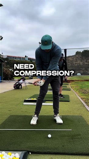 Volume on 🔔 Of all the drills for improving compression… This might be my favorite. Get in impact position with shoulders square and hips open. Rotate forearms back so butt of club is pointed at the target and lead wrist is flat. Take a half swing back and swing through to 3/4 finish. Focus on returning to that same impact position. ‼️PS. If this position looks difficult to get into… Your body could be holding you back. Click the link in my bio and I’ll send you my FREE golf mobility E-Book. . 