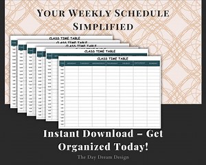 Class Timetable Bundle | 50 Printable A4 Schedules | Weekly Planner Monday to Sunday | 30-minute Time Blocks | Student & Teacher Organizer - Etsy