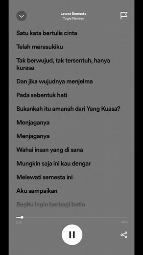 Lagu Lewat Semesta oleh Yogie Nandes