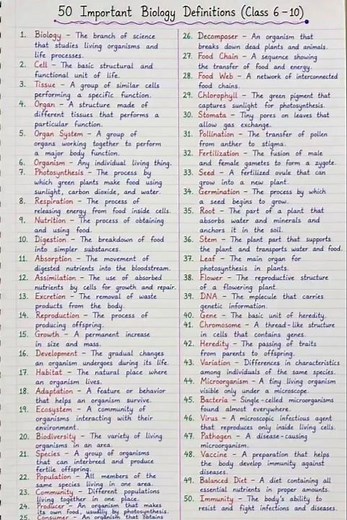 50 Important Biology Definitions in 30 Seconds 🤯#Shorts