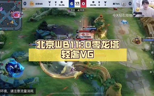 北京WB11:0零龙塔轻虐VG，各直播间反应！