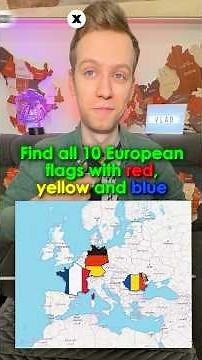 Fain all 10 European FLAGS with Red, Yellow and Blue