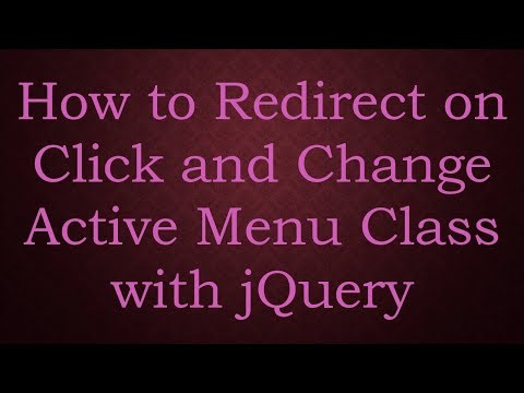 How to Redirect on Click and Change Active Menu Class with jQuery
