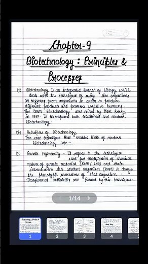 Biotechnology : Principles & Processes || Handwritten Notes for Boards #notes👍💯 #biology #class12th