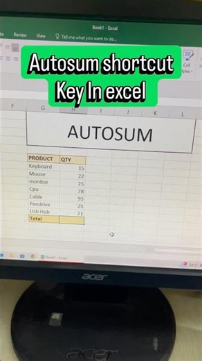 Excel automsum formula shortcut key