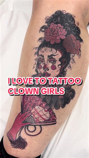 I love to tattoo Clown Girls Book as are always open #clowntattoo #neotraditionaltattoo #liverpooltattooartist #tattoofyp #neotraditional
