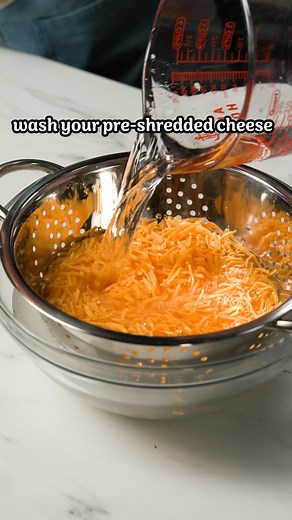 17M views · 39K reactions | Pre-shredded cheese can be a lifesaver! But did you know you should wash it for optimal results? | Tasty | Facebook